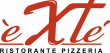Logo del brand Exte con testo stilizzato rosso e marrone.