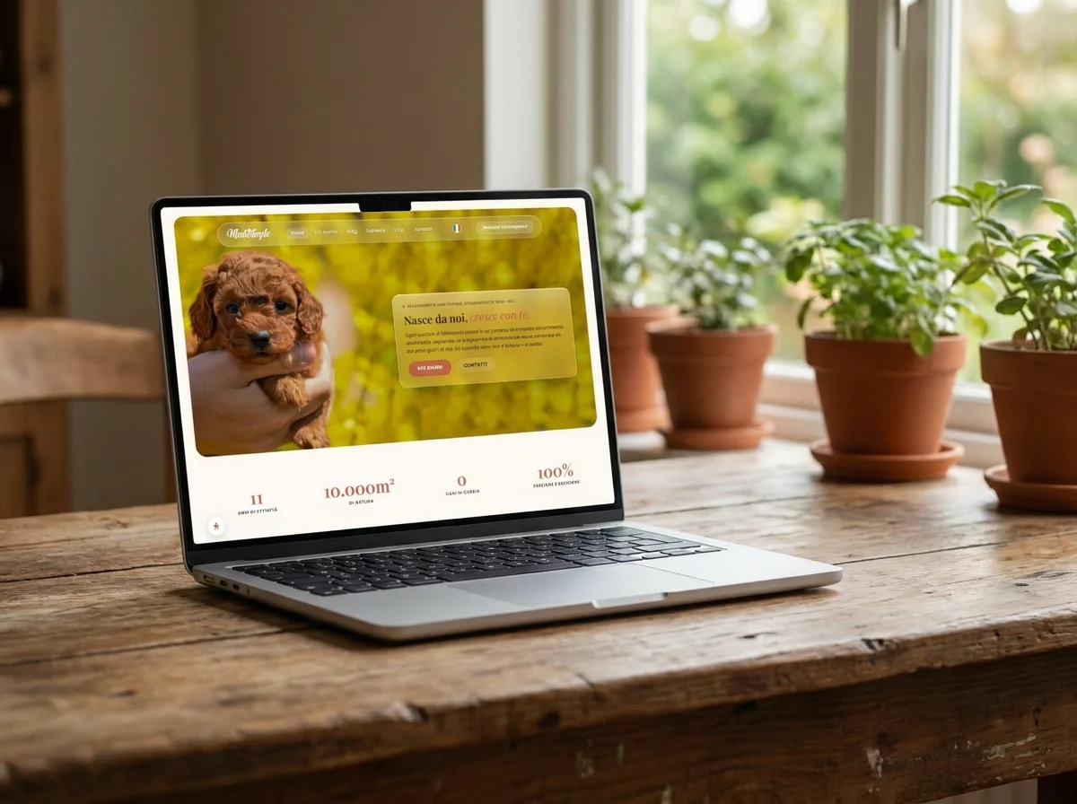 Il nuovo sito Maatilayla su un laptop, al posto del vecchio WordPress