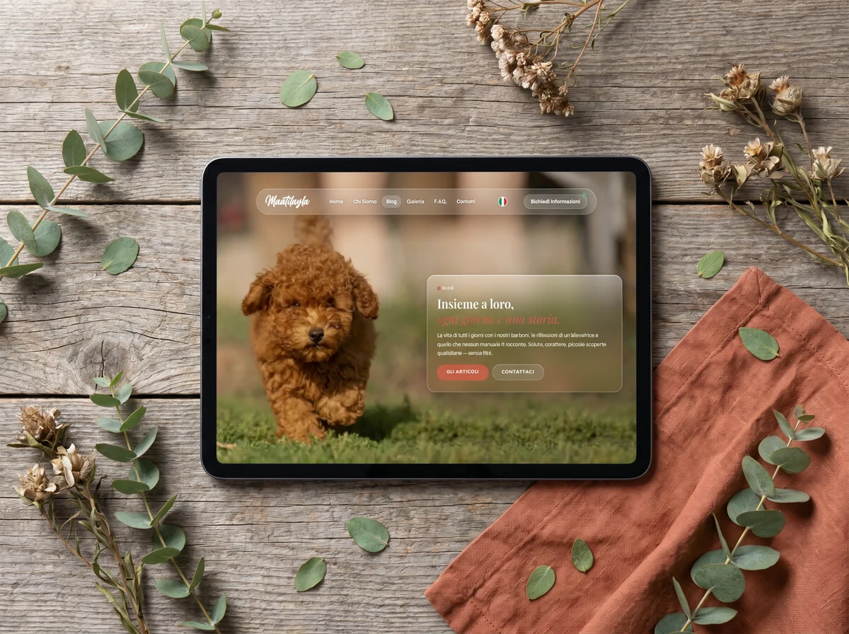 La palette terracotta e la tipografia del brand Maatilayla